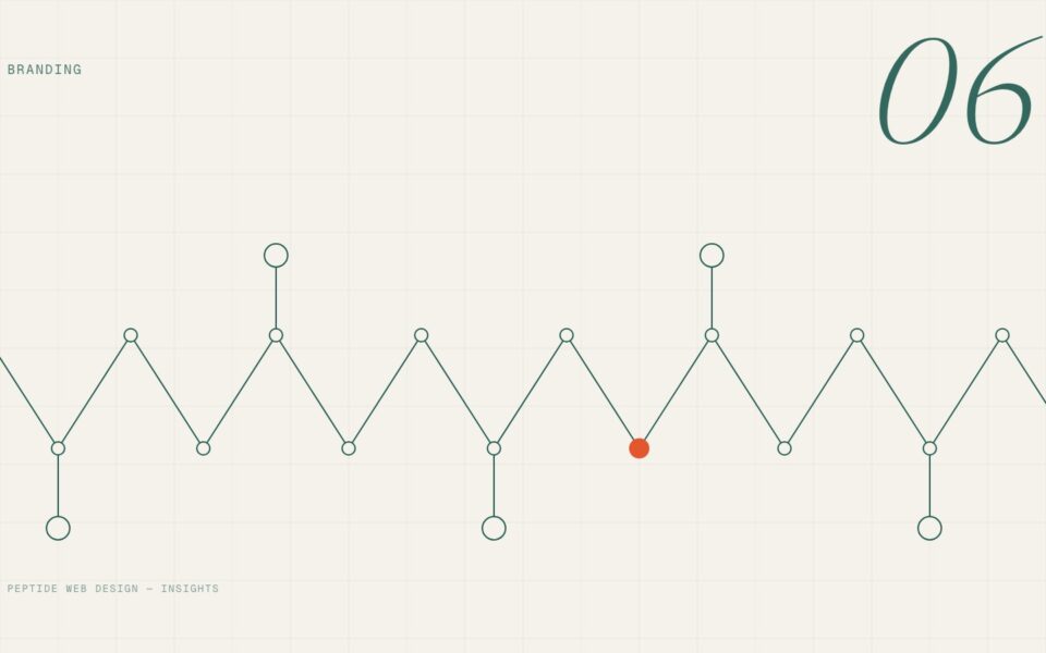 Abstract brand system composition with type and color swatches