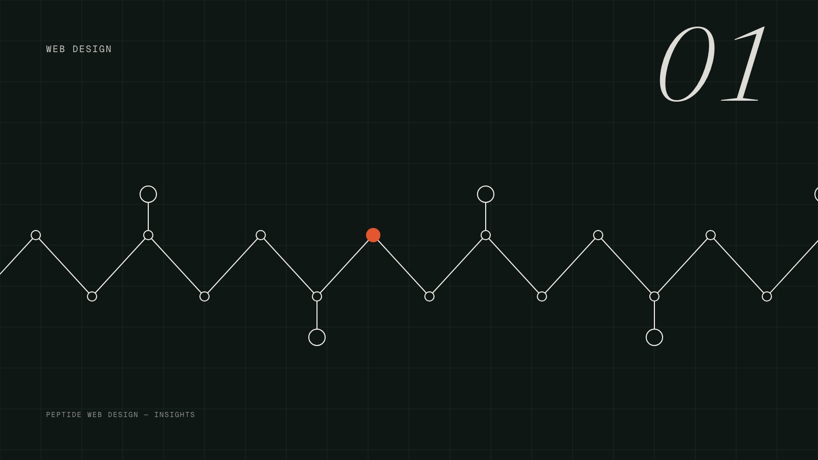 Abstract checklist composition with peptide chain line motif